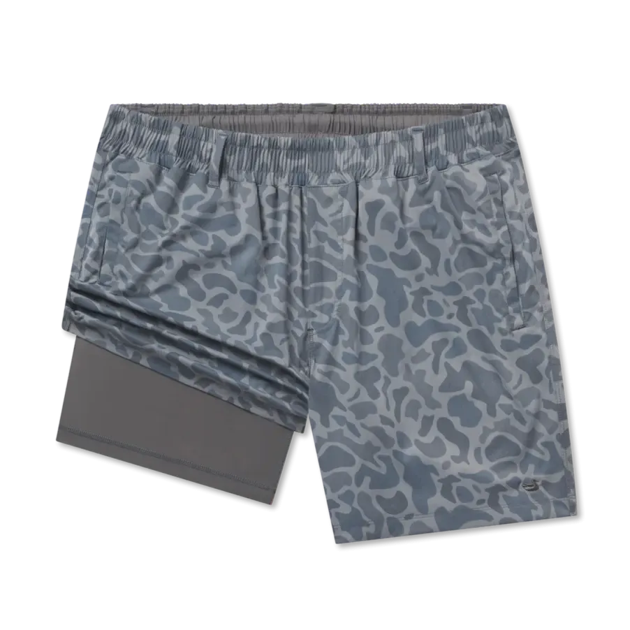 Billfish Lined Performance Camo Shorts – Light Blue