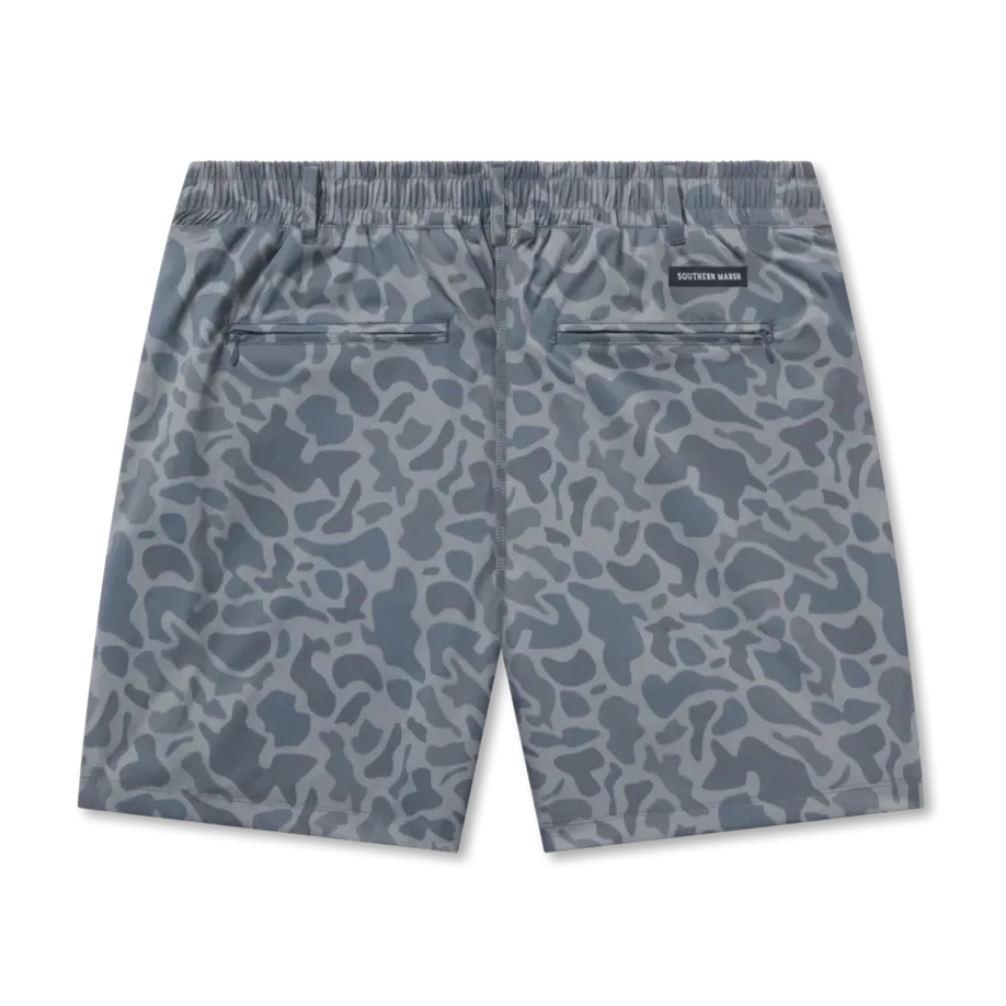 Billfish Lined Performance Camo Shorts – Light Blue