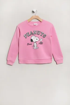 Girls' Peanuts Snoopy And Woodstock Since 1950 Graphic Crew Neck Sweatshirt