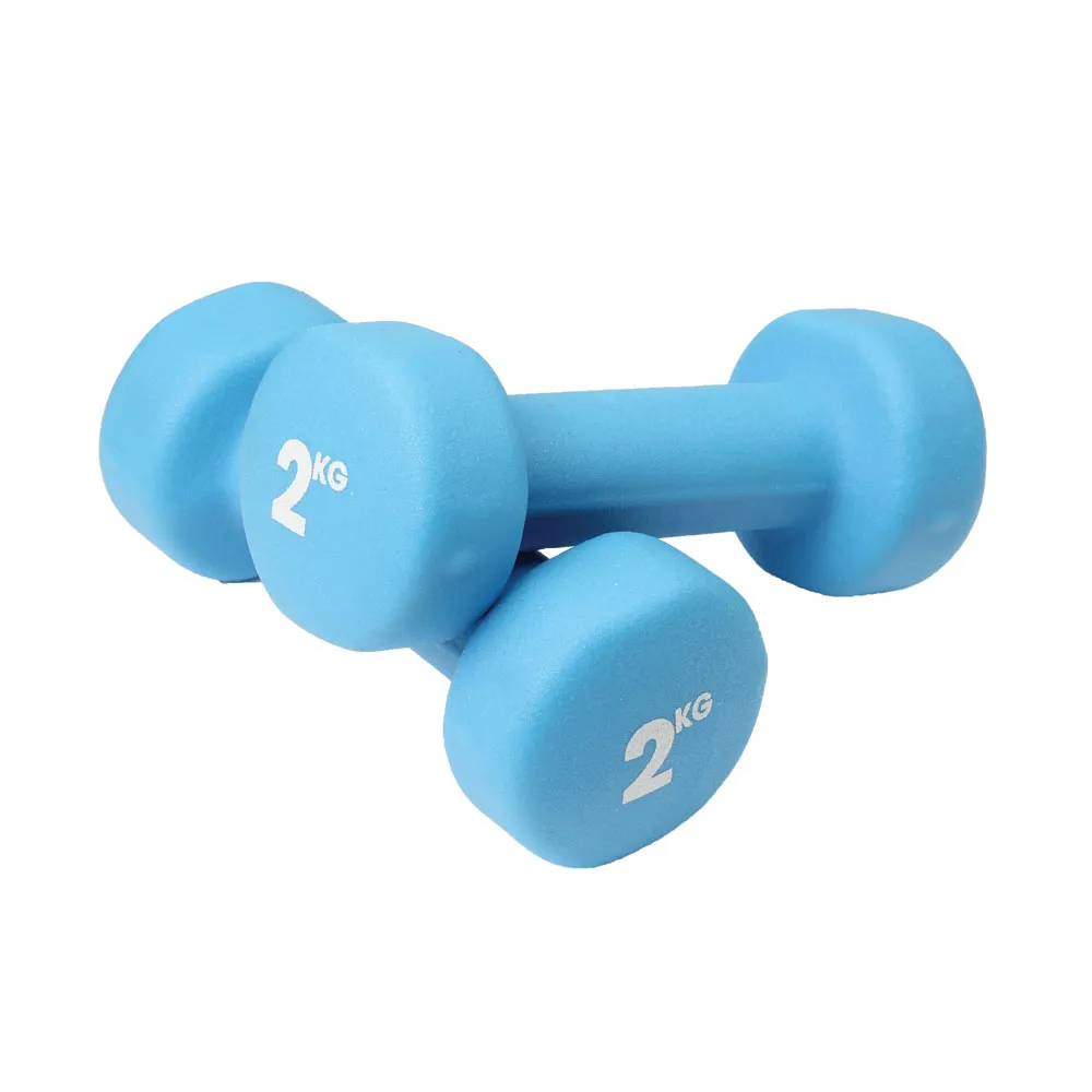 Neoprene Coated Dumbells, Flat Bottoms, Pair, 0.5kg to 5kg