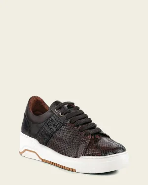 Sneakers dark brown exotic leather